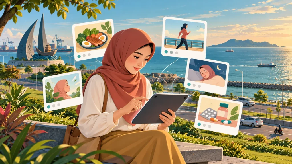 Ilustrasi membaca artikel informasi JKN dan PRB di Gresik