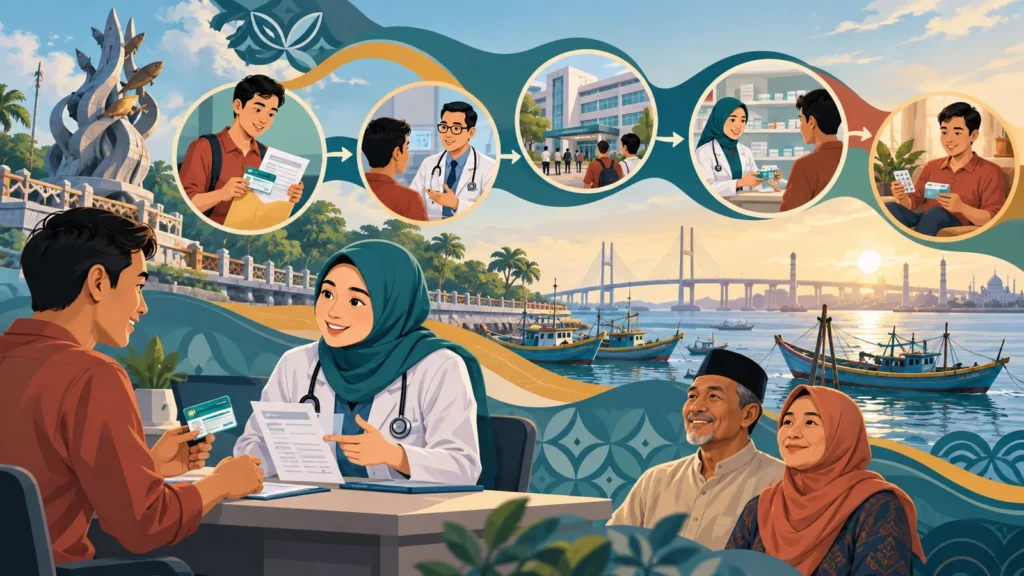 Ilustrasi alur informasi JKN dan Program Rujuk Balik di Gresik
